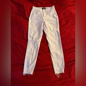 LuLaRoe White Distressed Ankle Jeans